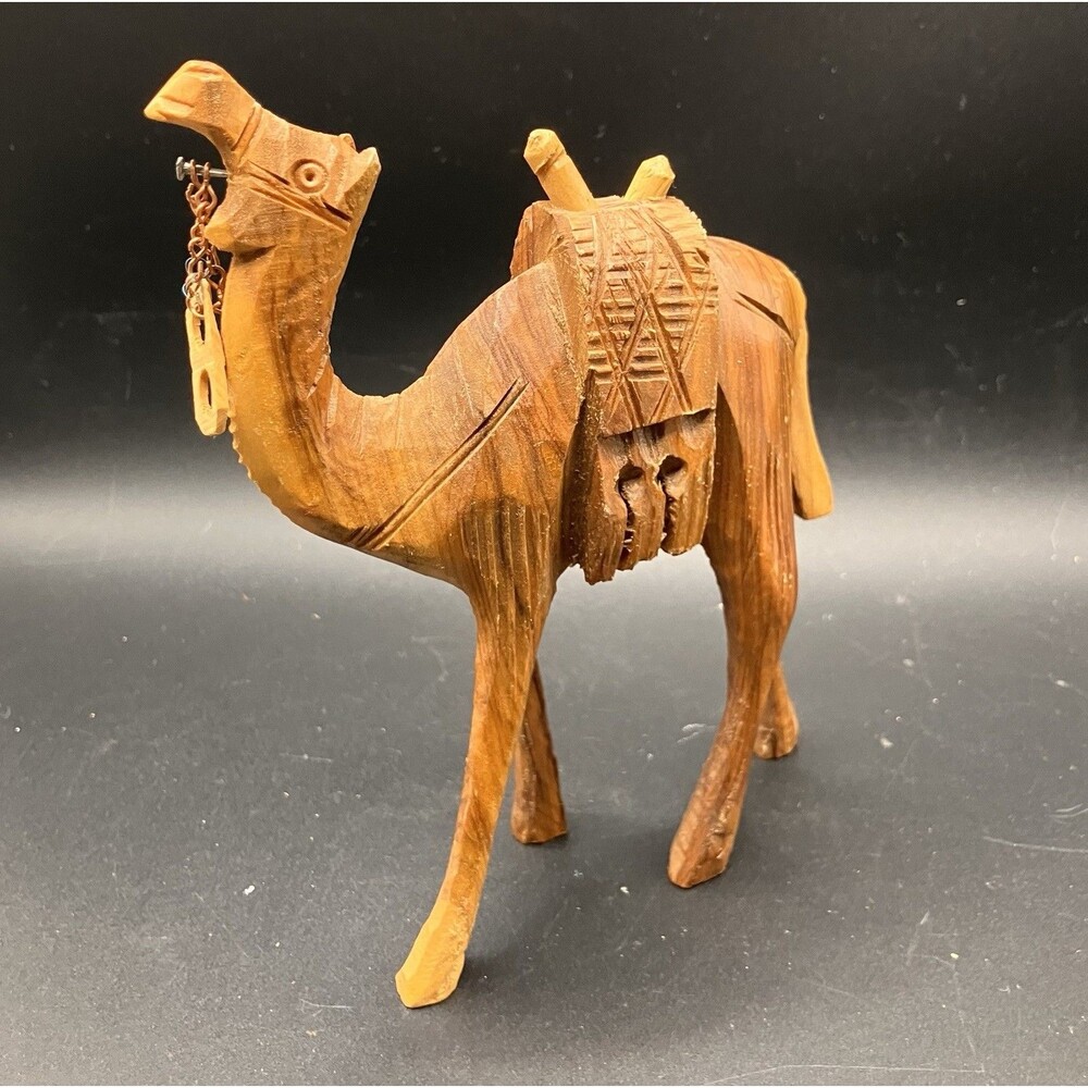 Handcrafted Wood Camel Figurine 5” Religious Nativity Animal Art